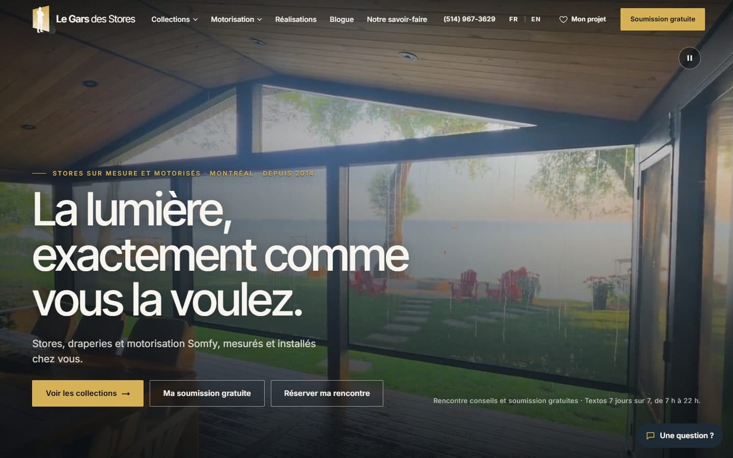 Page d'accueil du site legarsdesstores.com, sur ordinateur